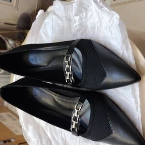 Elegant Black AYH Women's Shoes Silver Heels Sz 6